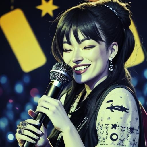 Lively Mic Night Scene with Happy People