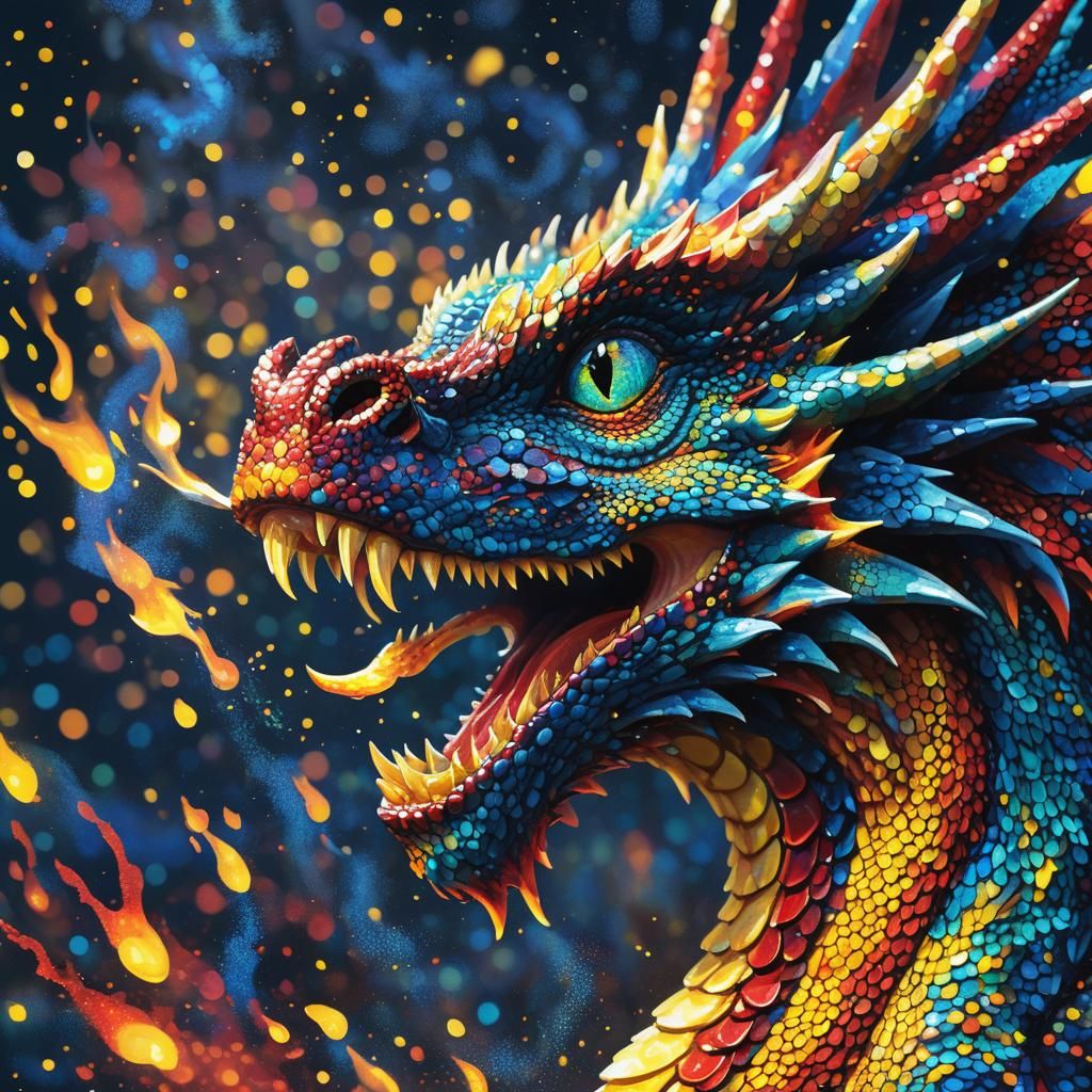 Pointillism Dragon (2)