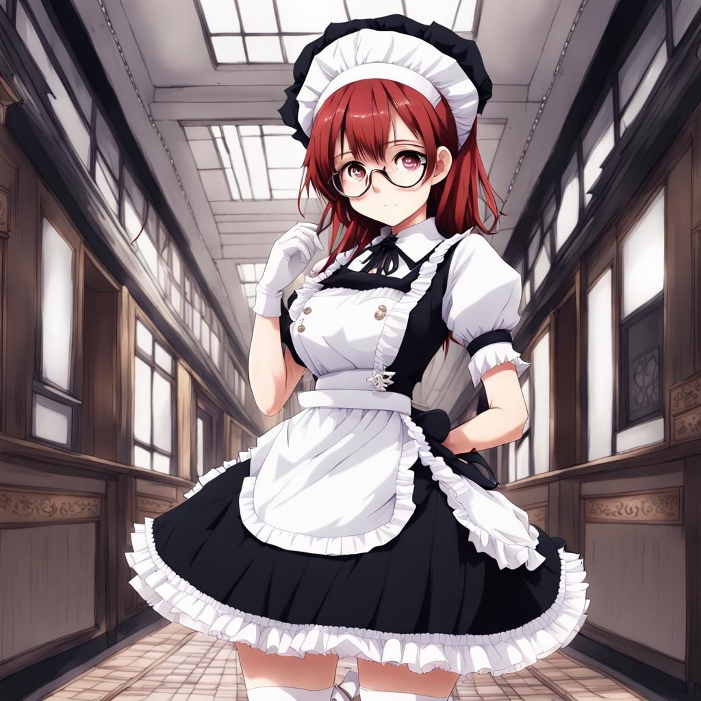 Anime Girl in Maid Outfit, Key Visual Style