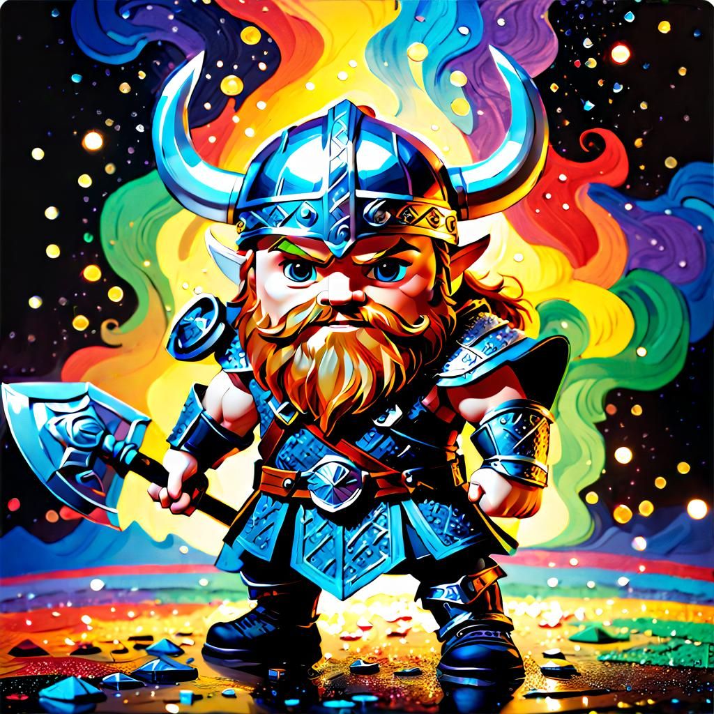 Cute Chibi Viking Warrior in Astral Battlefield