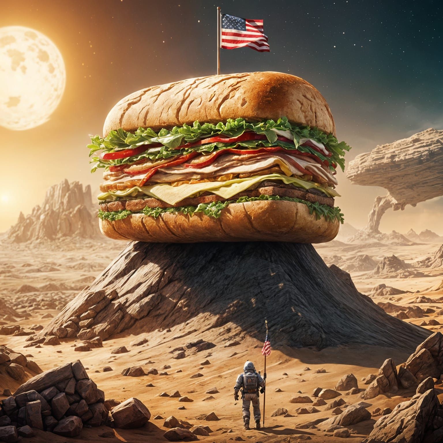 Giant Sandwich Claims a Planet in 3D