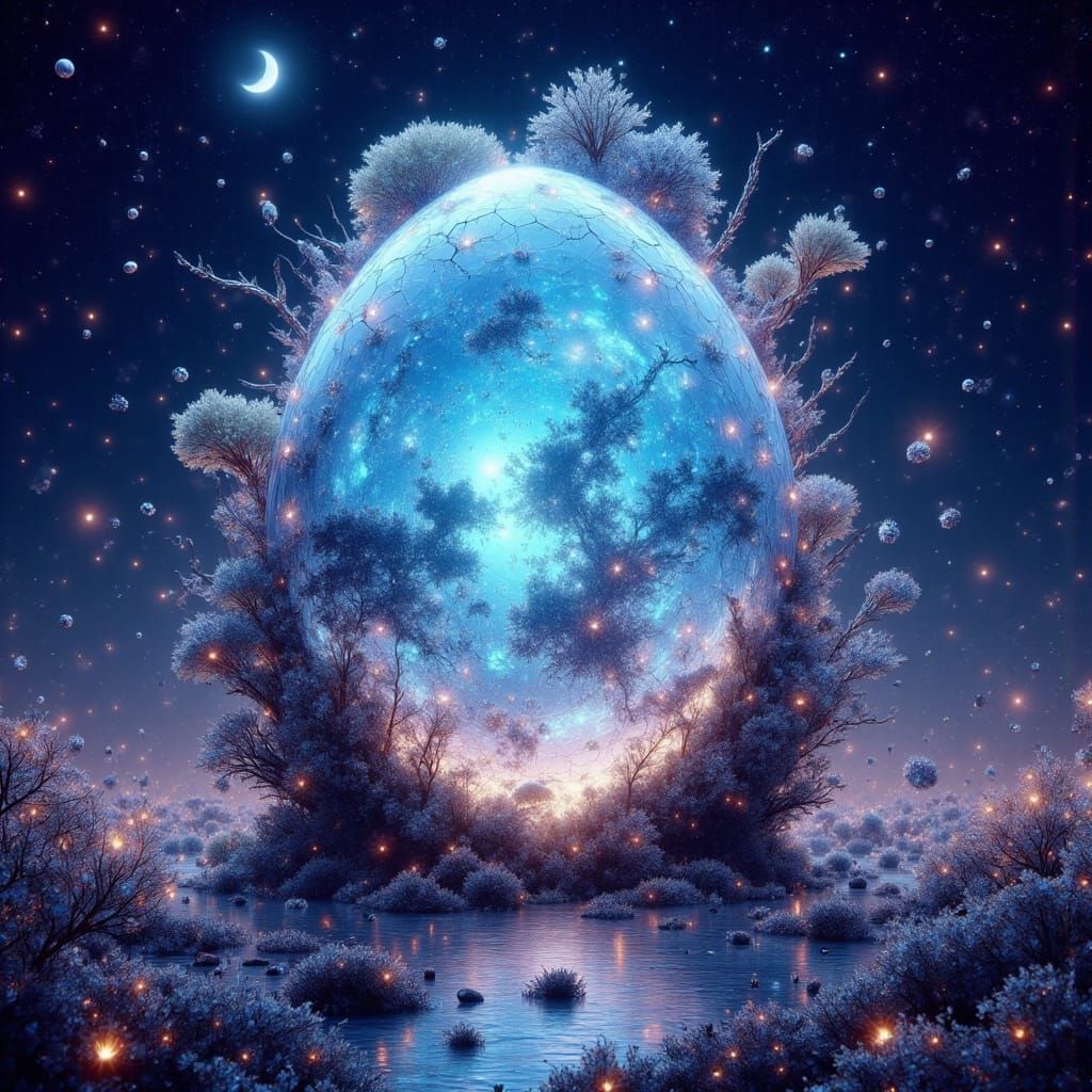 Surreal Giant Earth Egg Cracks Open to Reveal Nature