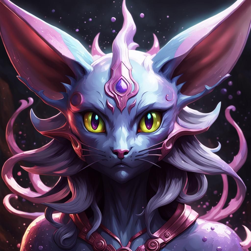 Demonic Espeon Portrait in Detailed Style