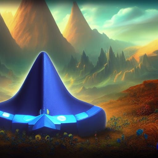 Blue Ocarina from Legend of Zelda: Detailed Matte Painting