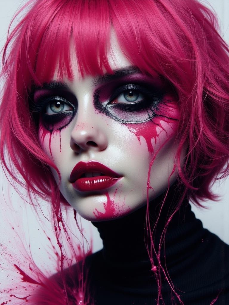 Gothic Despaircore Portrait of a Young Woman