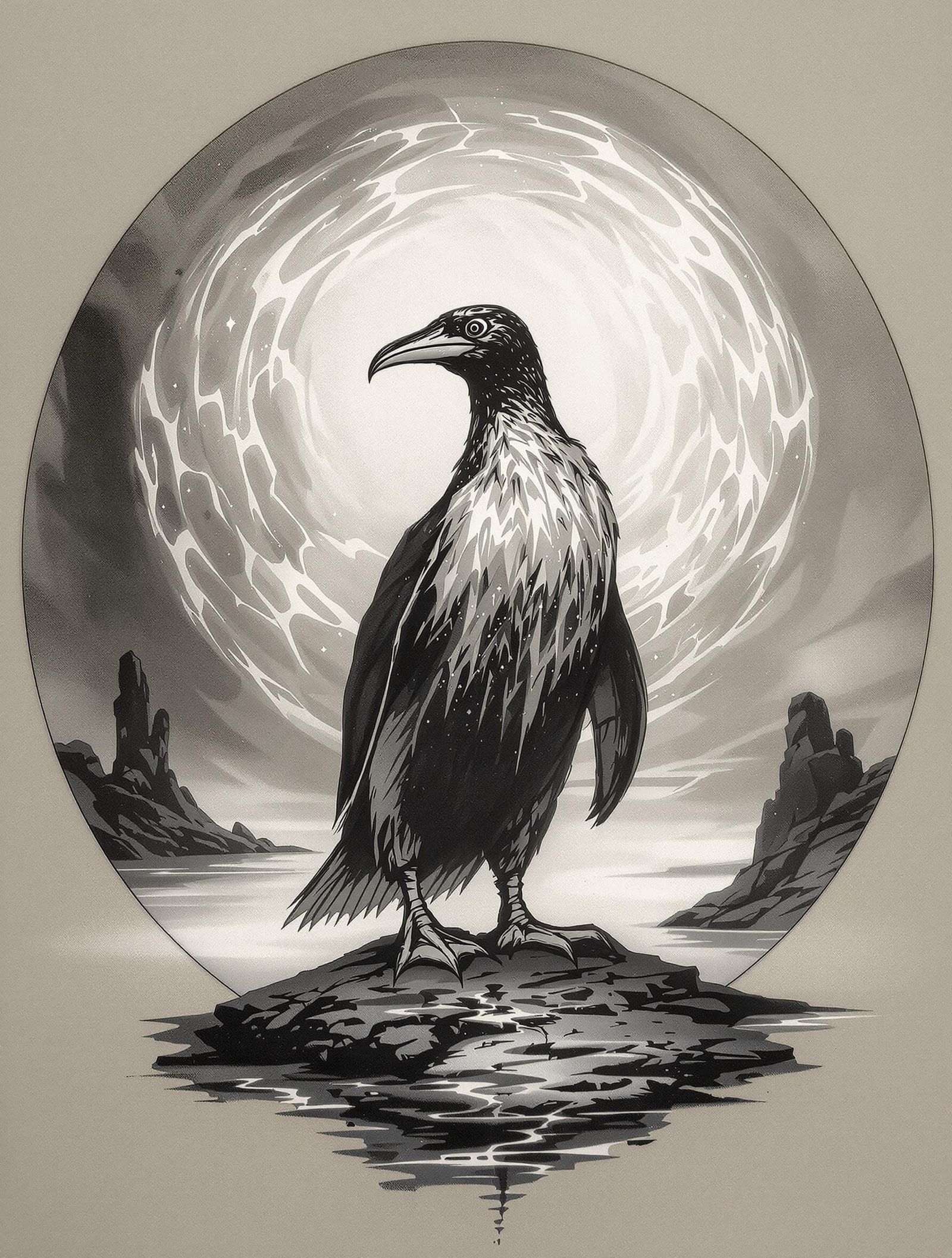 Spectral Guardian of the Extinct Great Auk