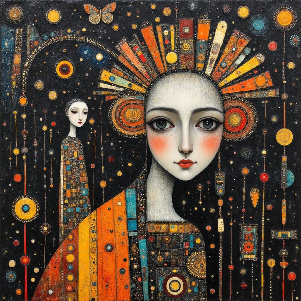 Abstract Surreal Library in Painterly Fine Art Style