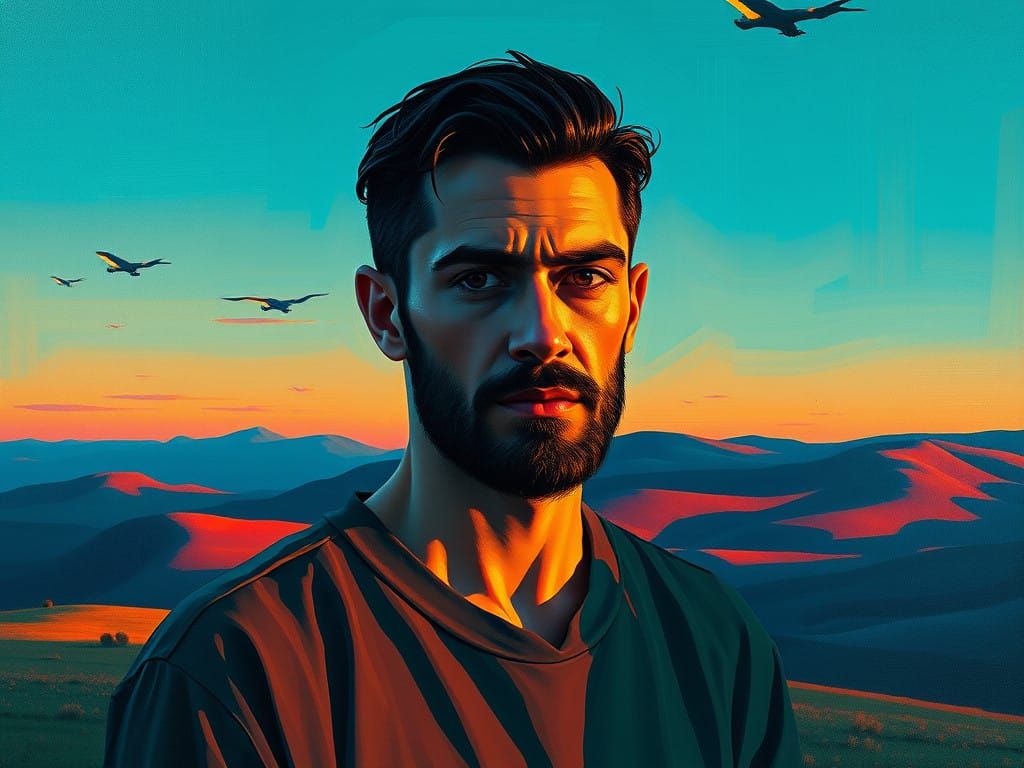 Steppe Shadows Sapphire Pablo Picasso contrasting colors deep color tetradic colors impressionism expressionism oil on c...