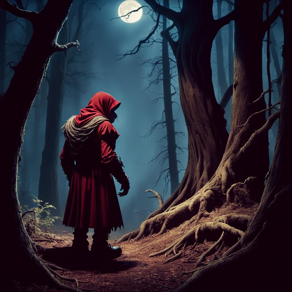 Dark Fantasy Figure in Haunting Forest