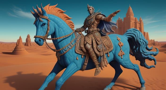 Mystical Desert Idol in Warm Orange Hues