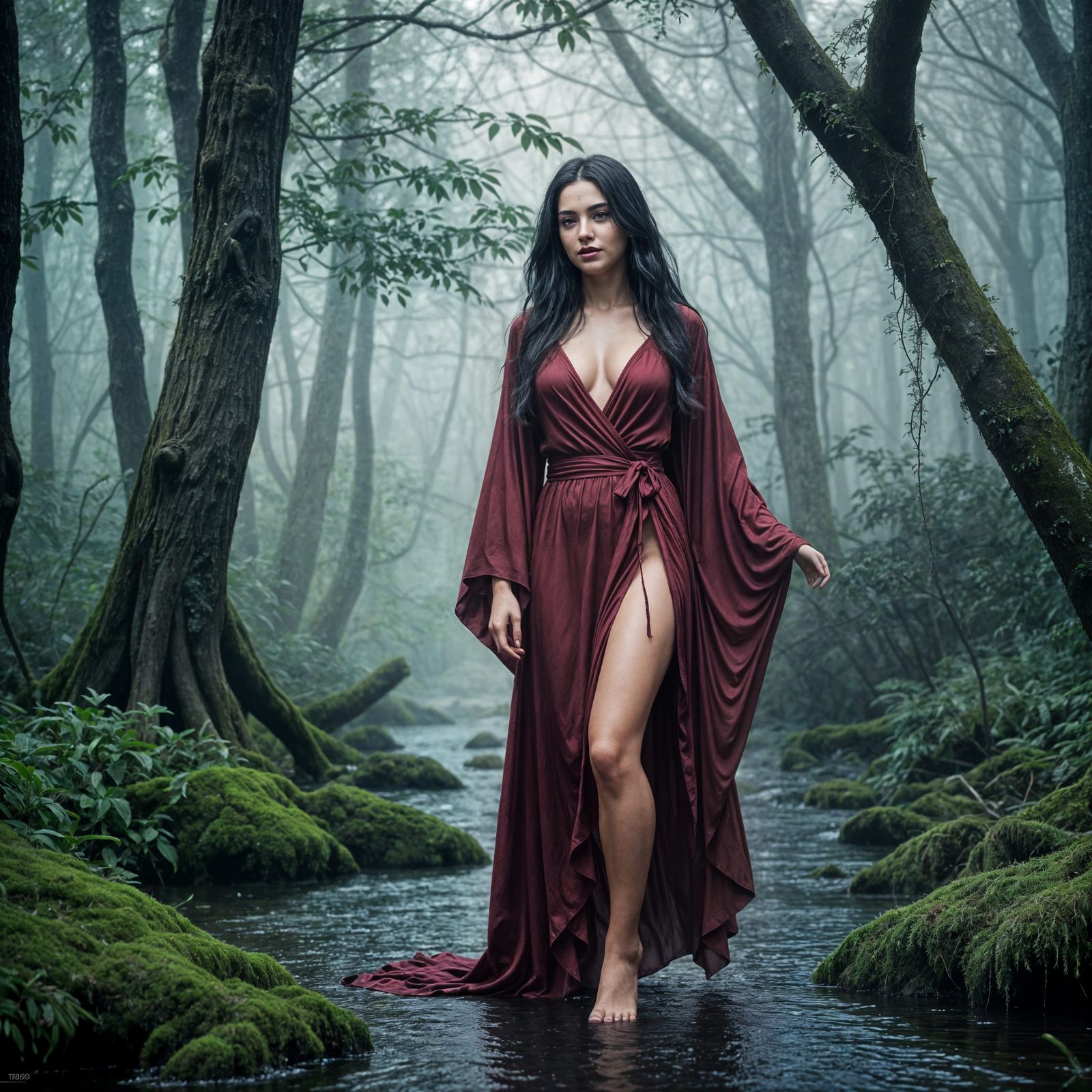 Mystical Vampire in Ethereal Forest, 8K Fantasy