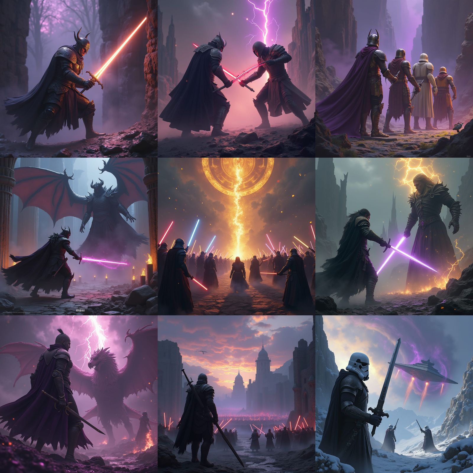 Epic Skyrim vs Star Wars Battle in 8k