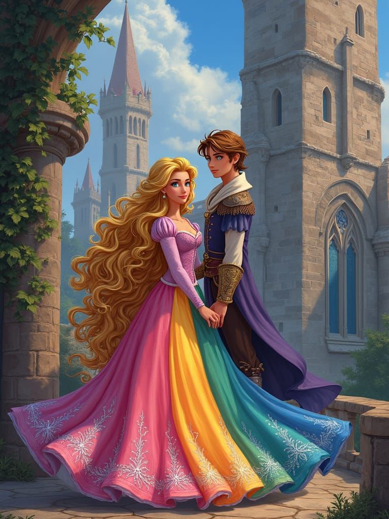 Medieval Princess in Whimsical Castle