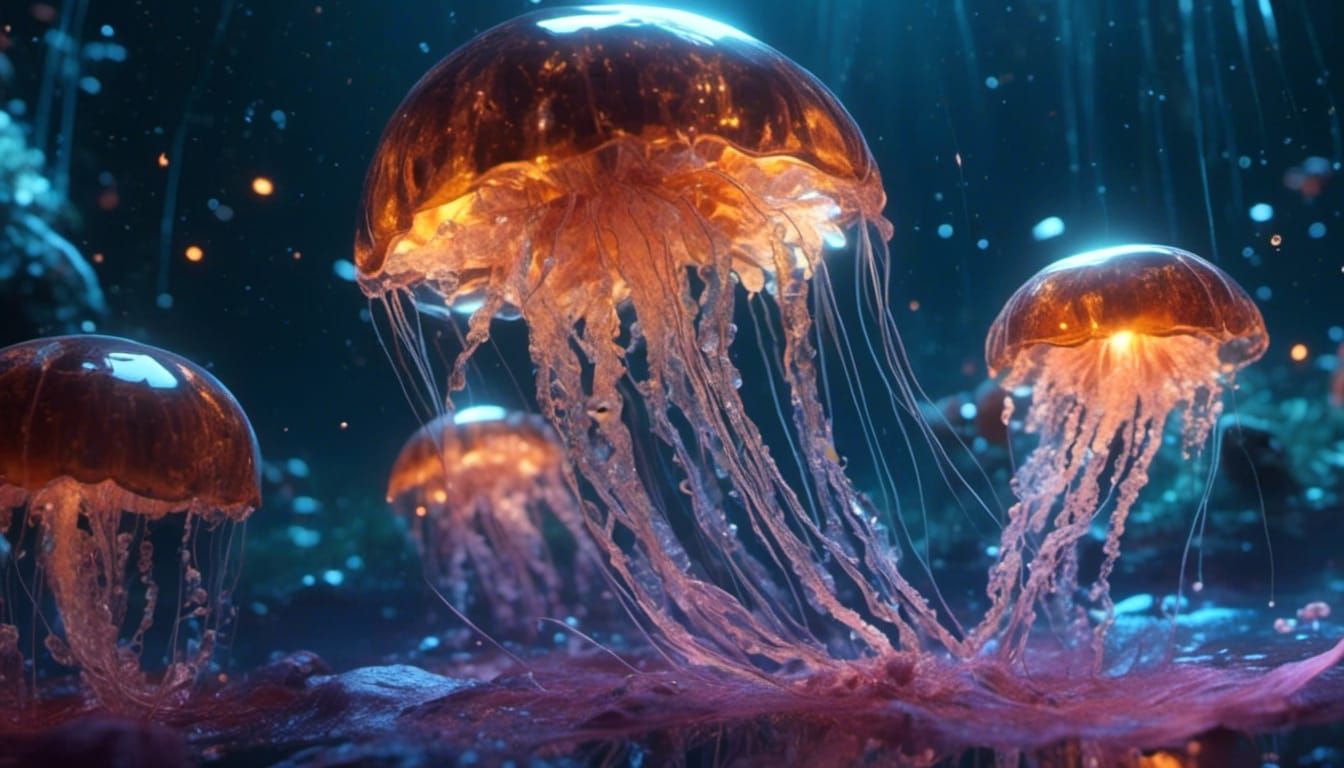 Firefly Jellyfish in 3D Game Cinematic Style