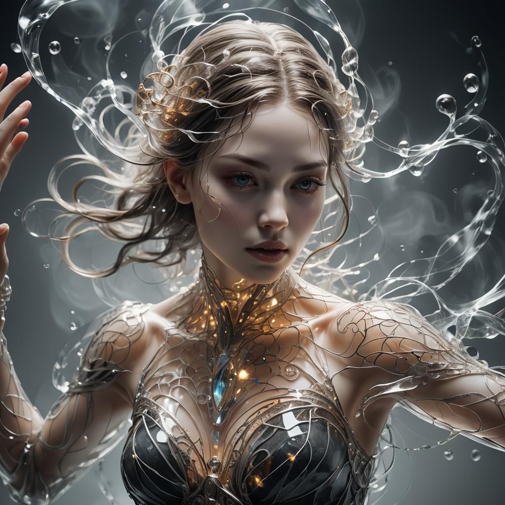 Dynamic Crystal Woman in Motion