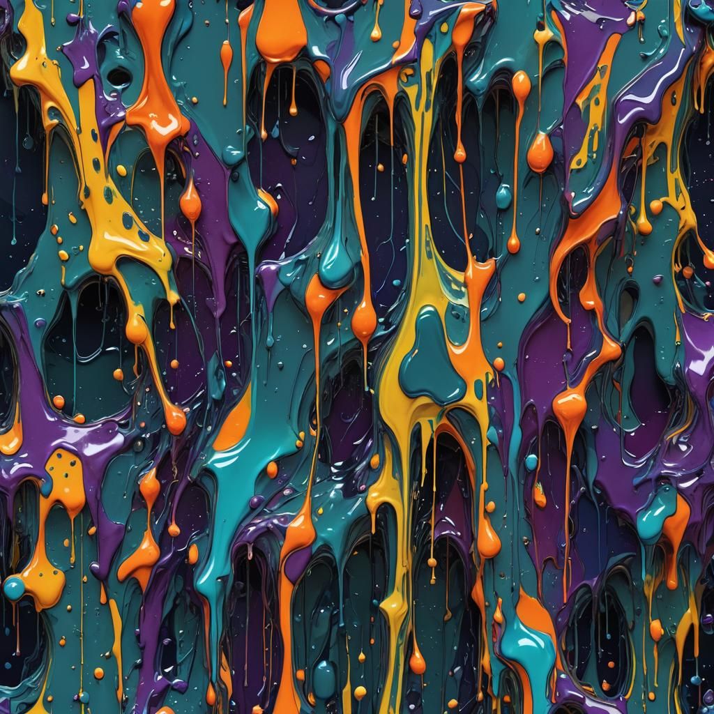 Colorful Abstract Melting Paint in 8K Resolution