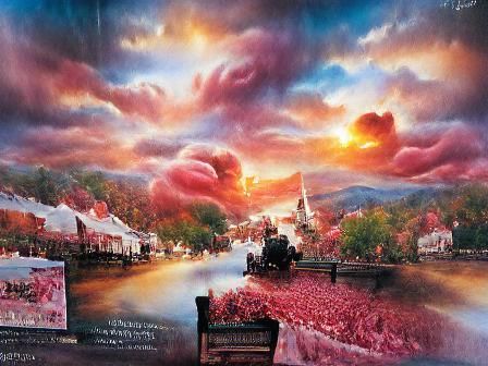 Dramatic Red Sky Filmic Painting