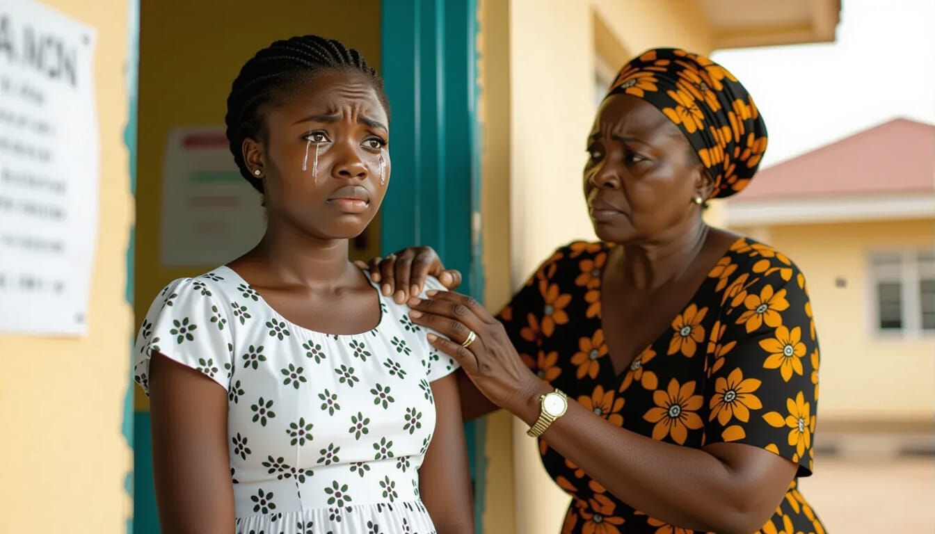 Frightened Girl Receives Comfort from Worried Mother