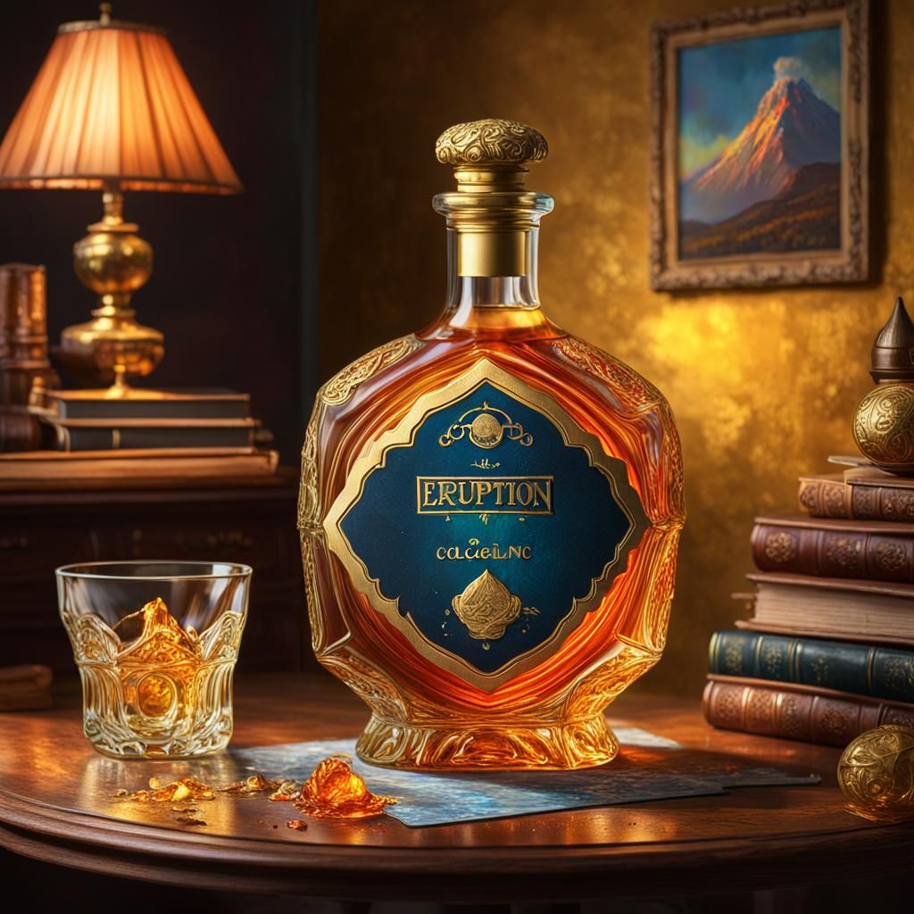 Volcano Cologne Bottle on Edwardian Desk