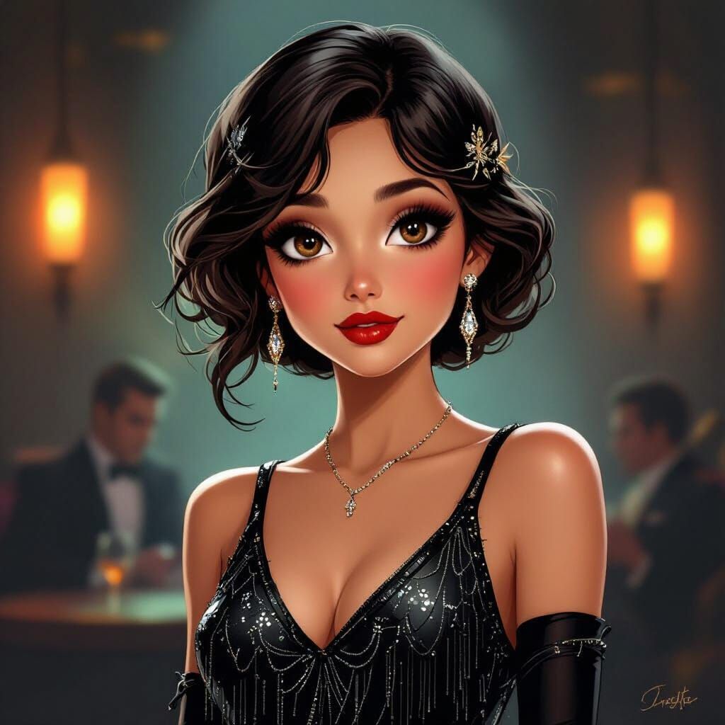 Elegant Jazz Singer in Art Deco Style