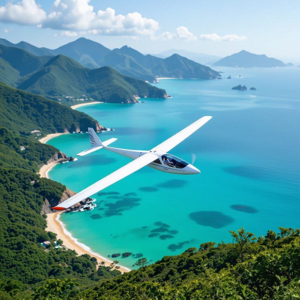 Radio Controlled Glider Over Clear Water Bay