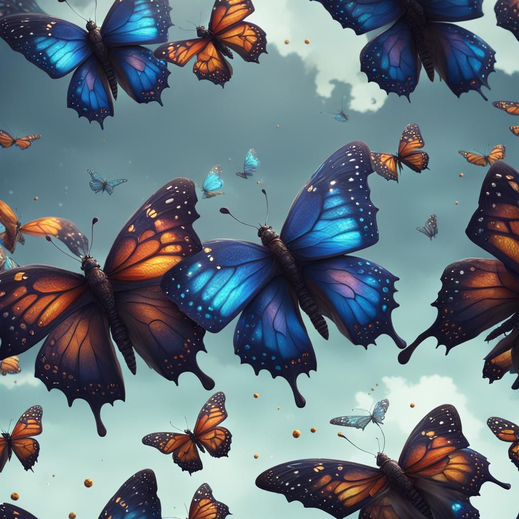 Fantastical Butterfly Transformation: Detailed Matte Paintin...