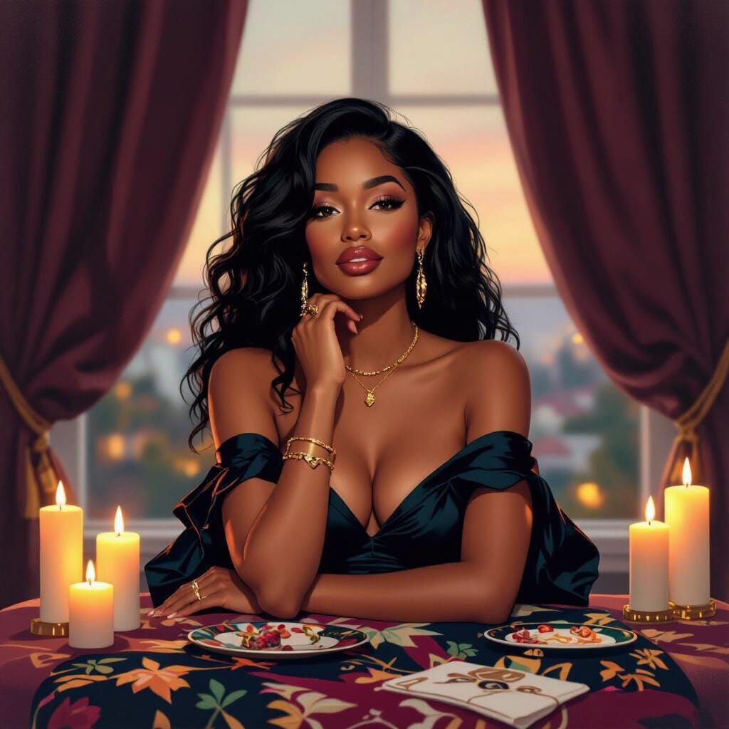 Romantic Couple Embrace in 90s R&B Album Style