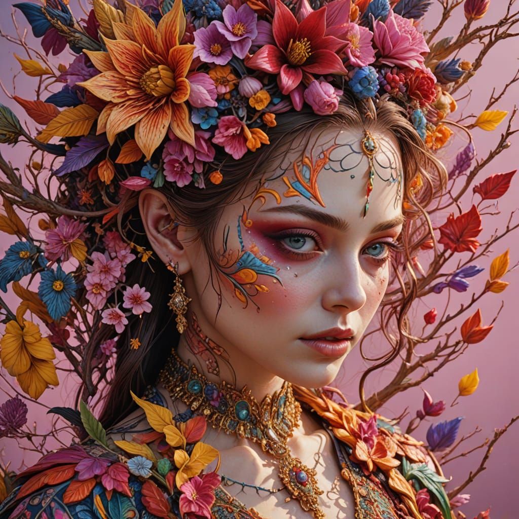 Dramatic Close-Up Portrait in Hyperrealistic Style