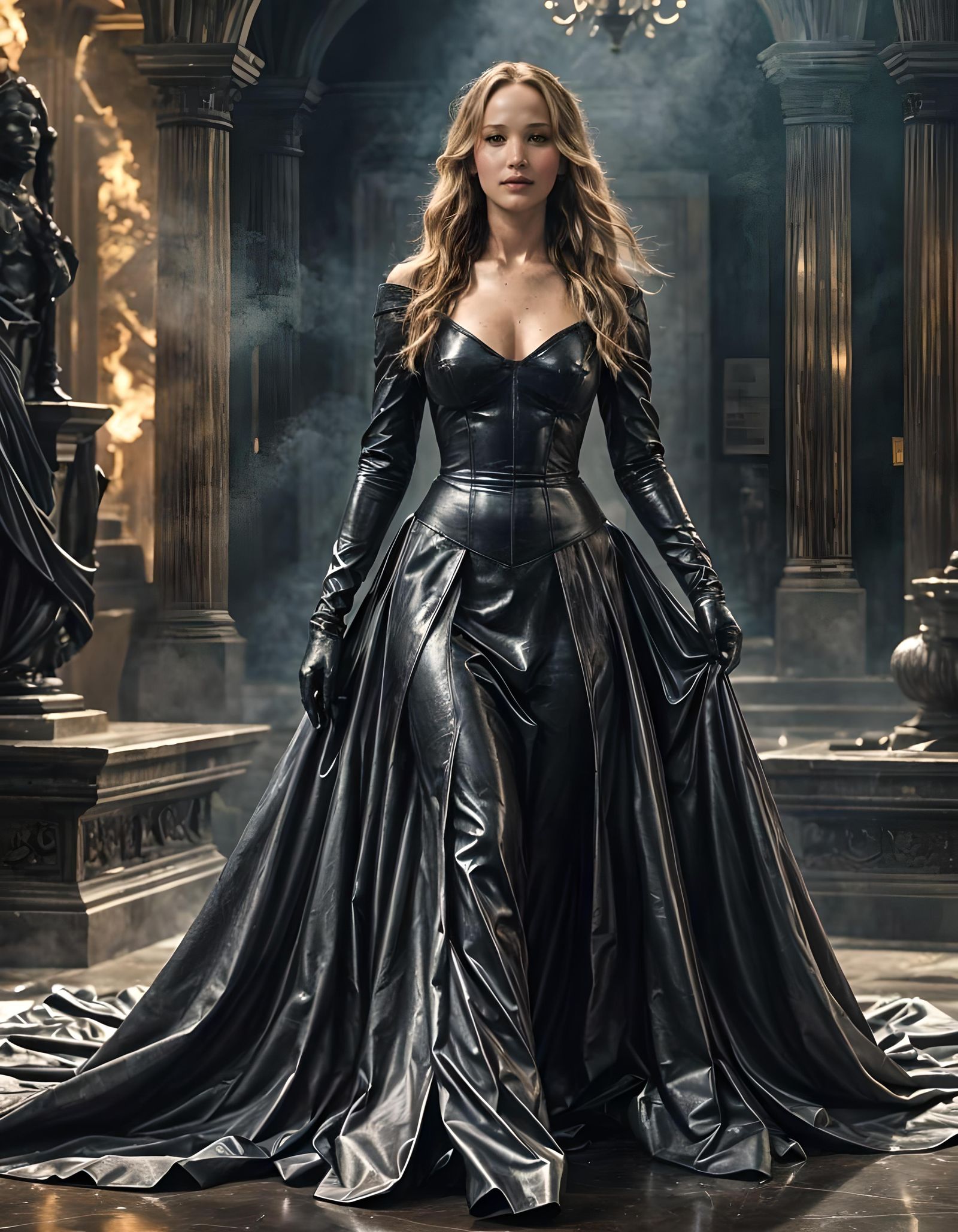 Hyperrealistic Jennifer Lawrence as Powerful Witch