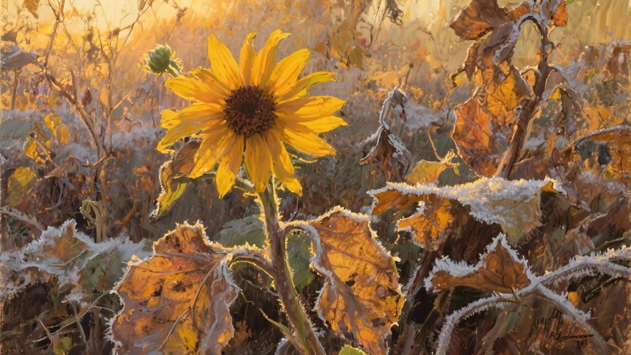 Jerusalem Artichoke in Bloom, Autumn Flower, Defiant Stand