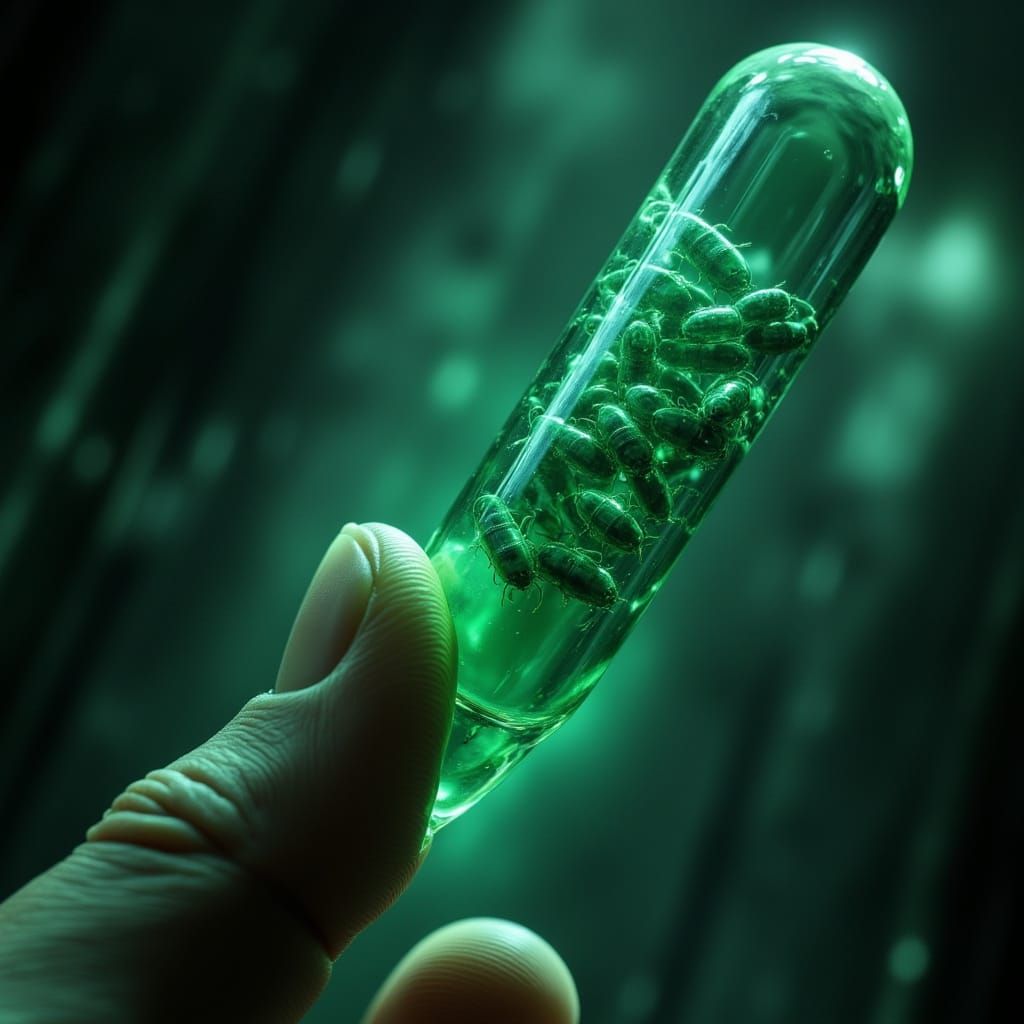 Mad Scientist With Green Liquid Syringe in Dystopian Horror