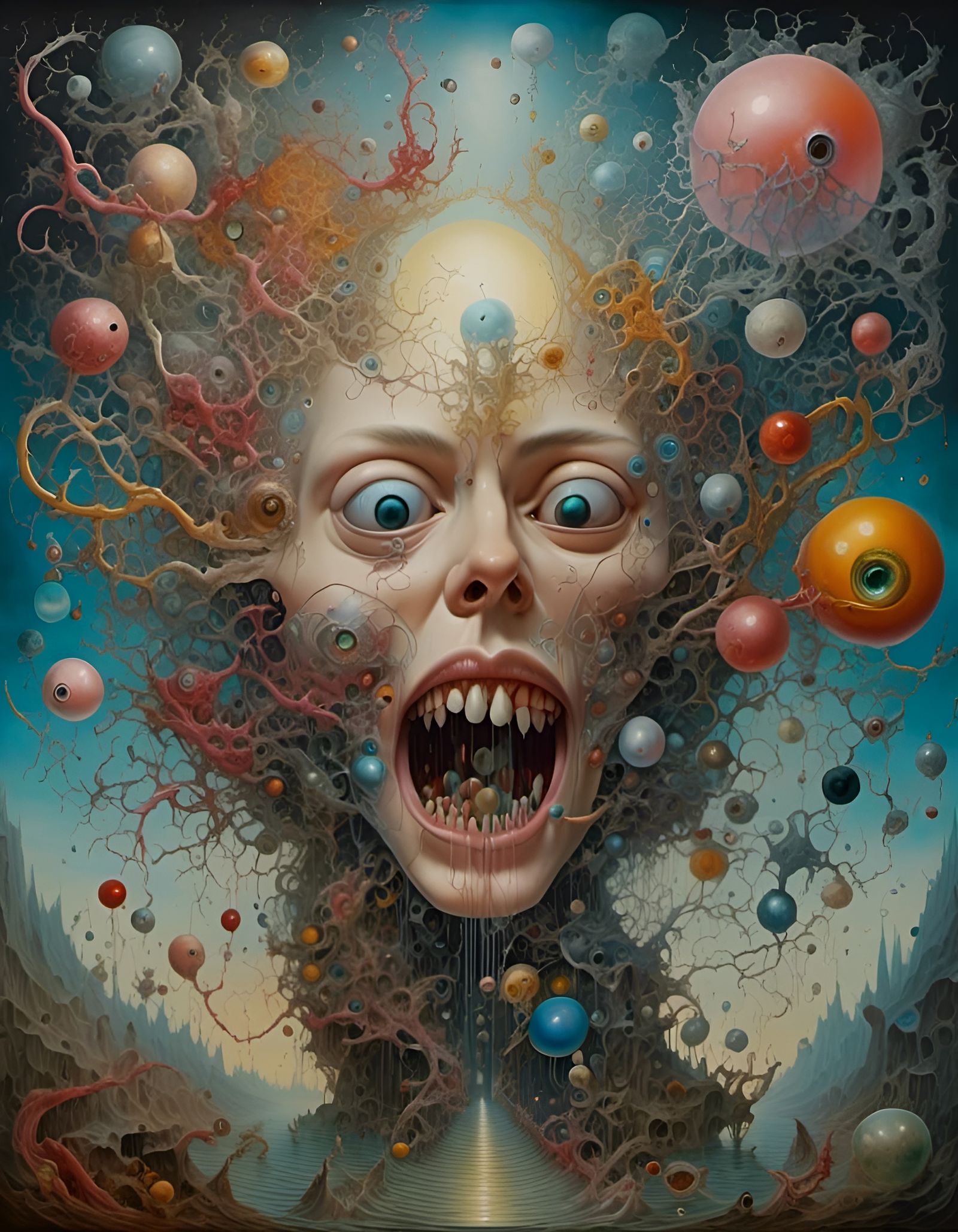 Surreal Digital Oil Painting with Apocalyptic Elements