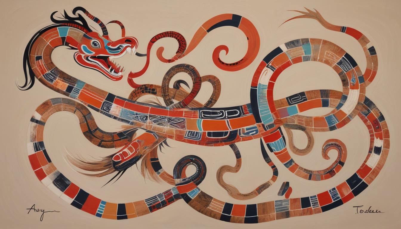 Avanyu Horned Serpent in Tewa Pueblo Style