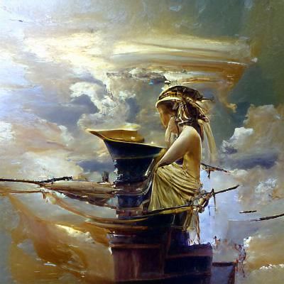 Athena in Oil Painting Style