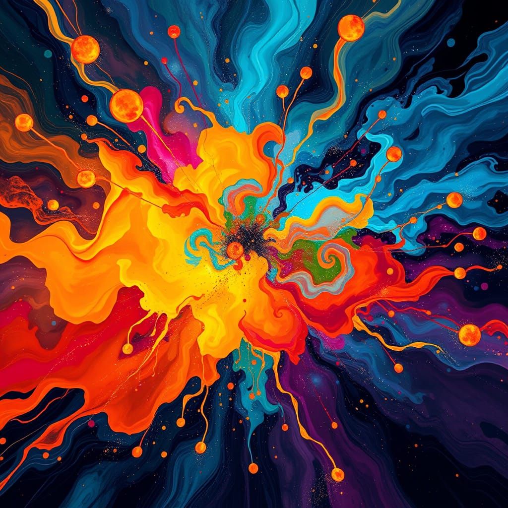 Cosmic Dance of Colorful Splendor