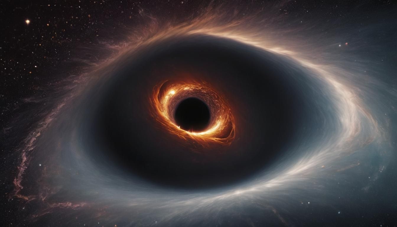 Hyperrealistic Black Hole with Anamorphic Lens Flare