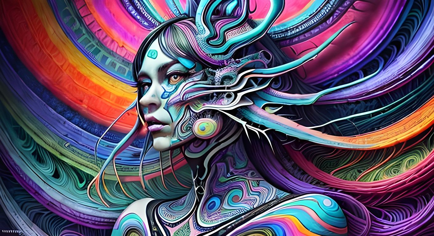 Psychedelic Wonderland in Visionary Art Style