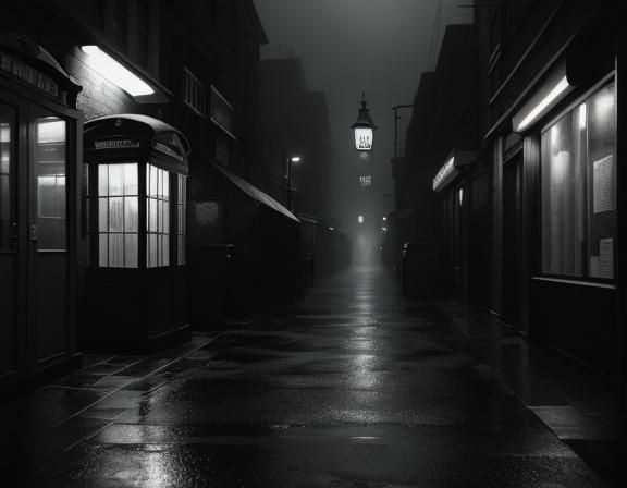 Gritty London Street Scene at Night