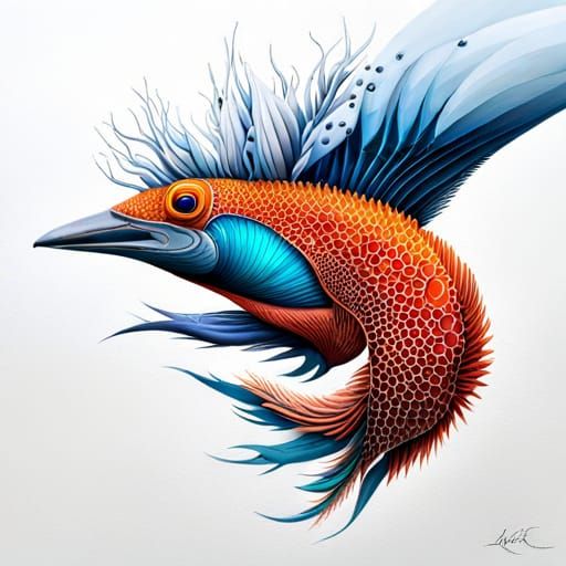 Complex Fractal Structure with Whale Skeleton Elements