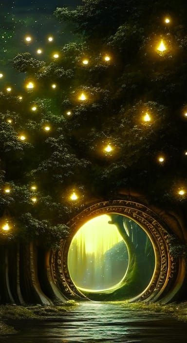 Magical Tree Portal to Wizard's Workshop