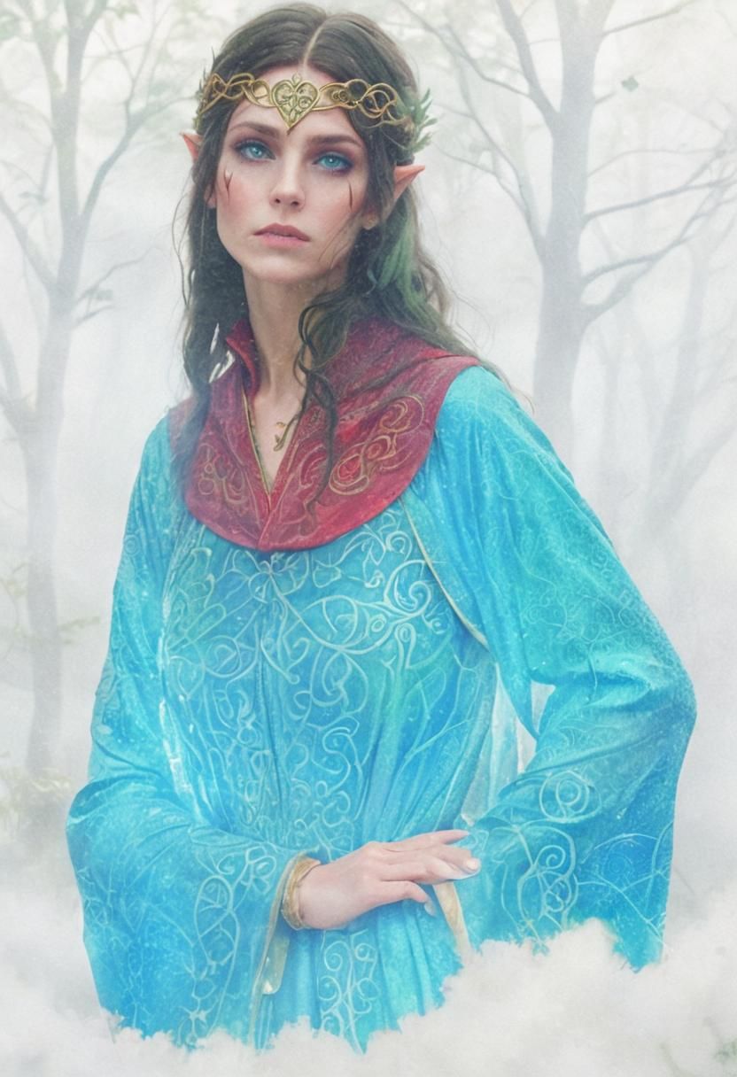 Celtic Elf Aristocrat in Misty Forest