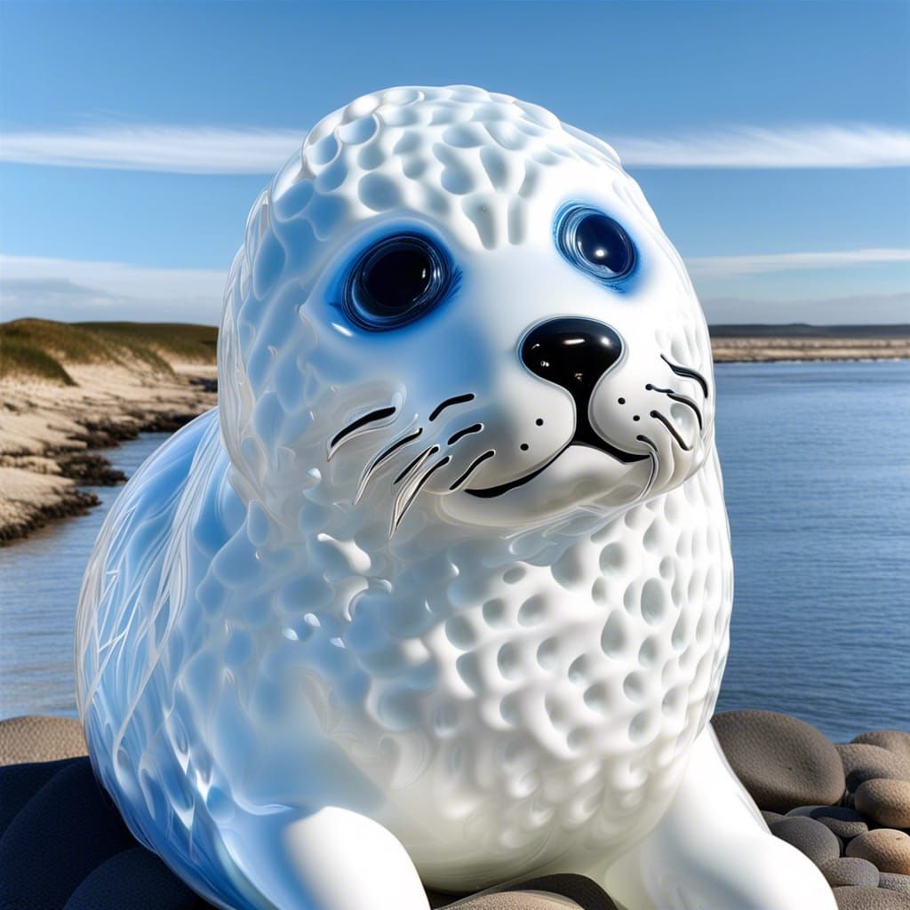 Seal Pup (glass art)
