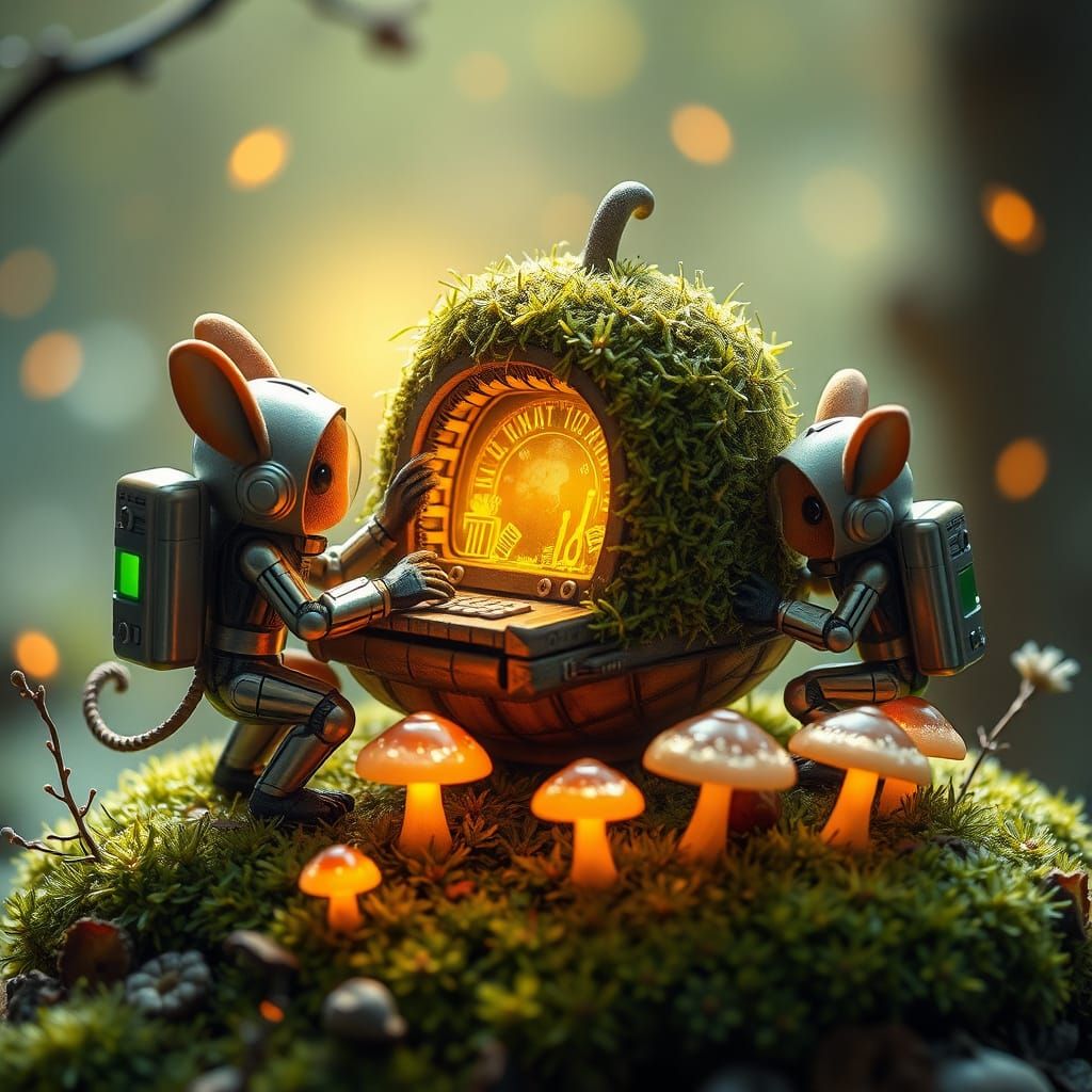 Woodland Creatures in Cyber Exosuits Build Acorn Computer