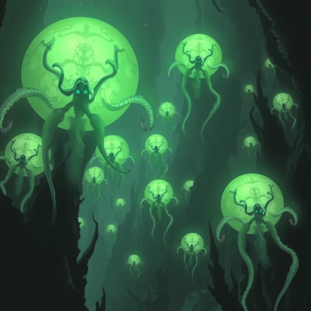 Glowing Green Orbs Defy Reality in a Forgotten Underwater Ci...