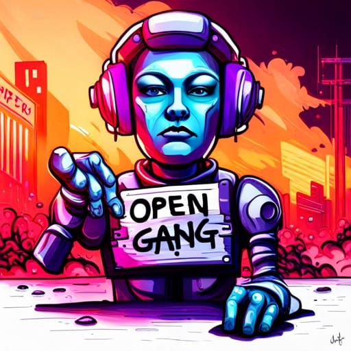 Stunning Android Robot in Vibrant Street Art