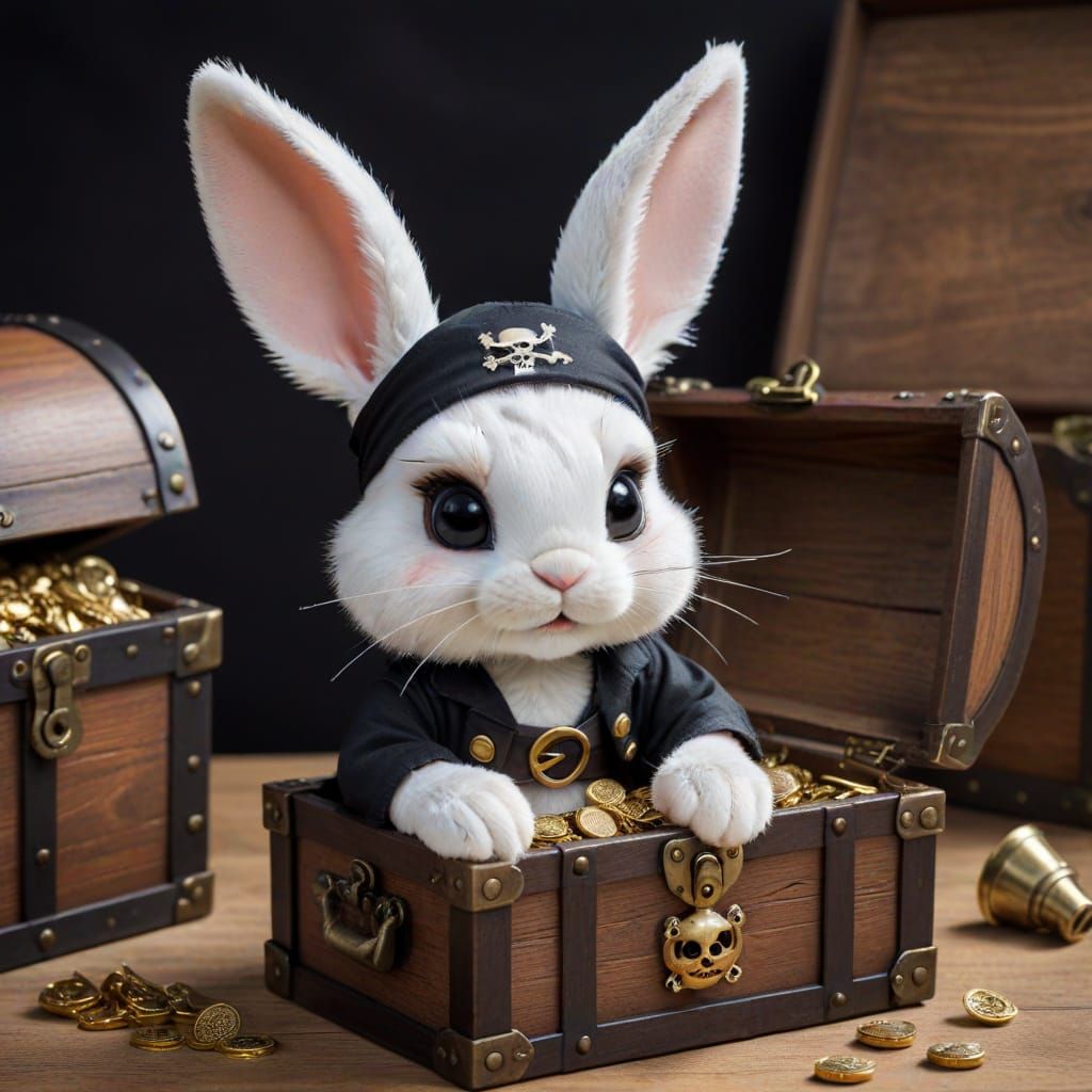 Bunny Pirate Opening Treasure Chest