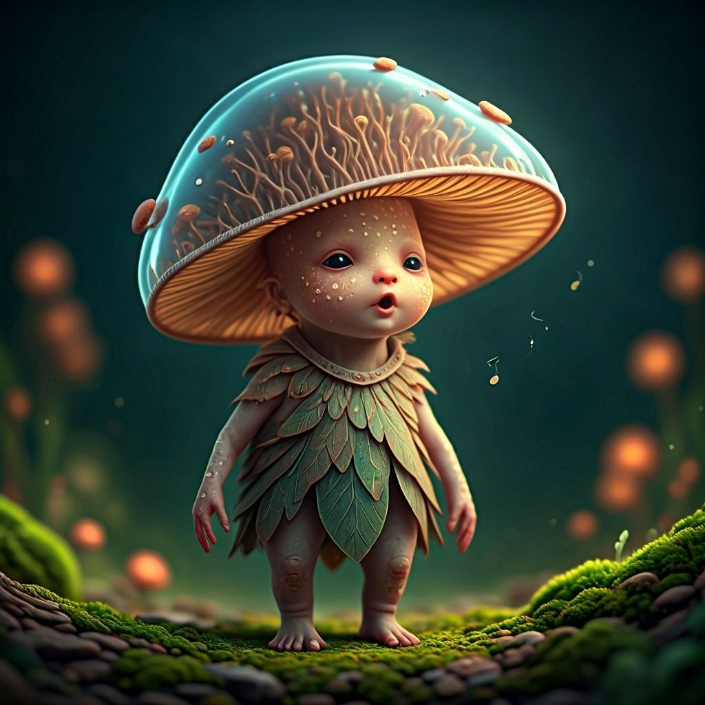 Ethereal Myconoid in Mystical Biomechanical Style