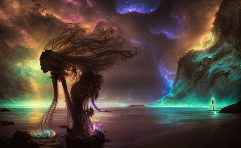 Bioluminescent Ghosts on a Magical Wonderland Beach