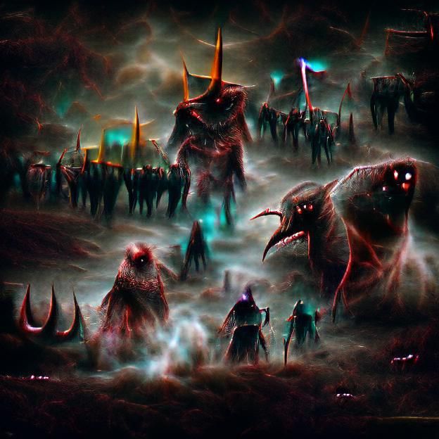 March of Evil from the Void: Digital Illustration