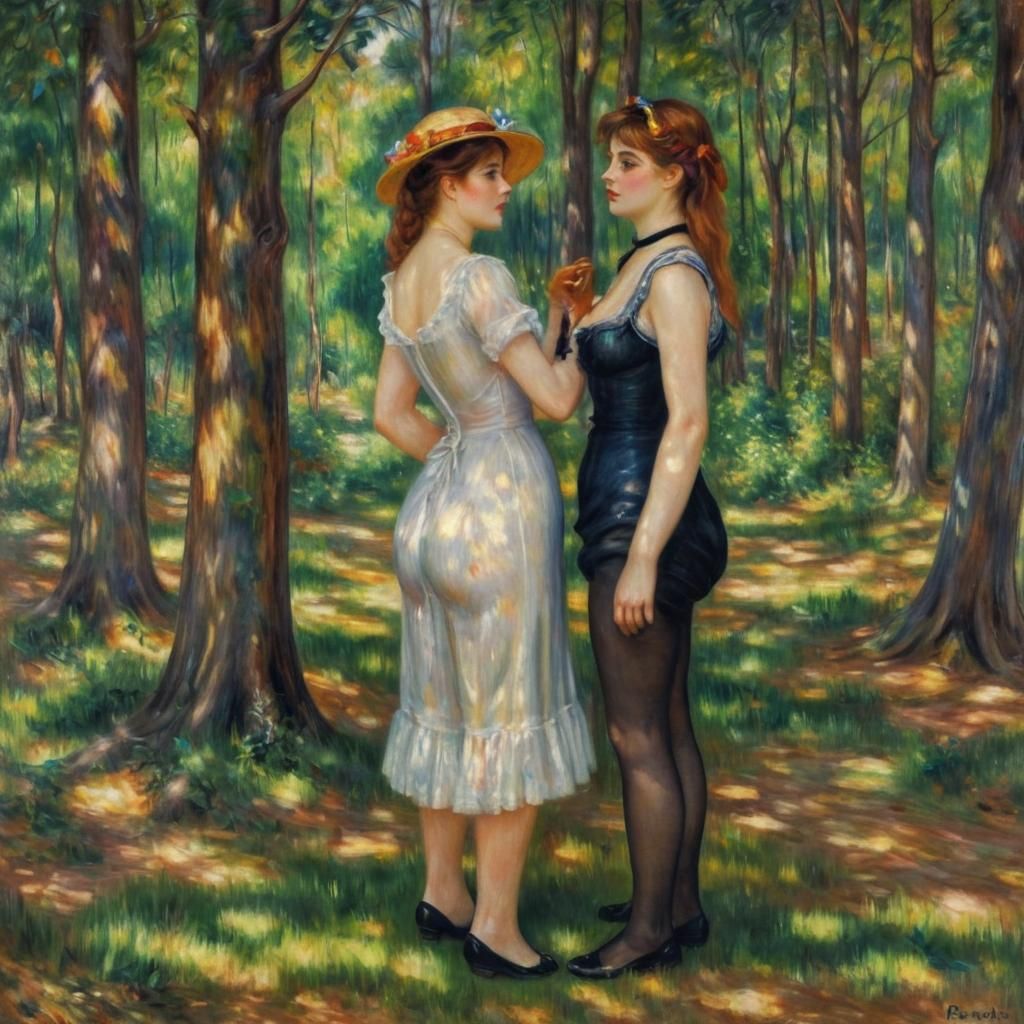 Post-Raphaelite Scene in Renoir Style, Iridescent Colors